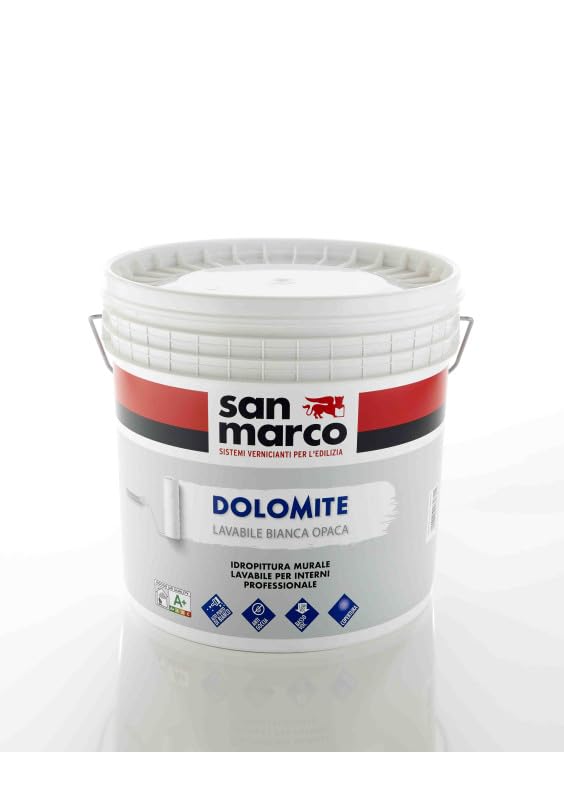 IDROPITTURA LAVABILE SAN MARCO DOLOMITE 12,5 lt. PER INTERNI USO PROFESSIONALE