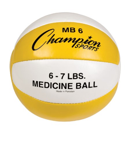 Champion Sports Exercise Medicine Balls, Leather with No-Slip Grip - Weight Training, Stability, Plyometrics, Cross Training, Core Strength - Multiple Weights
