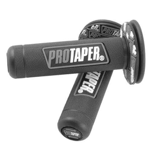 7/8 Motorcross Handle Grips Dirt Bike 22mm 24mm Truster Grips Motorcycle Ergonomic Bar End Non Slip Grip Gel Gep Scooter Cruiser Racing Mountain (Black Grey Pro Taper)
