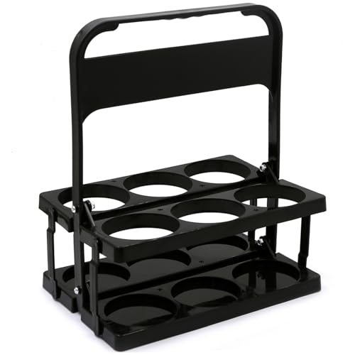 La mejor comparación de koblez los mejores 10. 43 CAKEEYUM Bottle Carrier 6 Bottle 2.95 Inch Foldable Drink Carrier with Handle Reusable Drink Delivery for Beer Portable Wine for Daily Use and Party Black