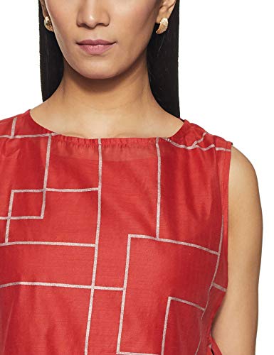Image of Amazon Brand - Myx Women's Regular Fit Kurta in Poly Chanderi