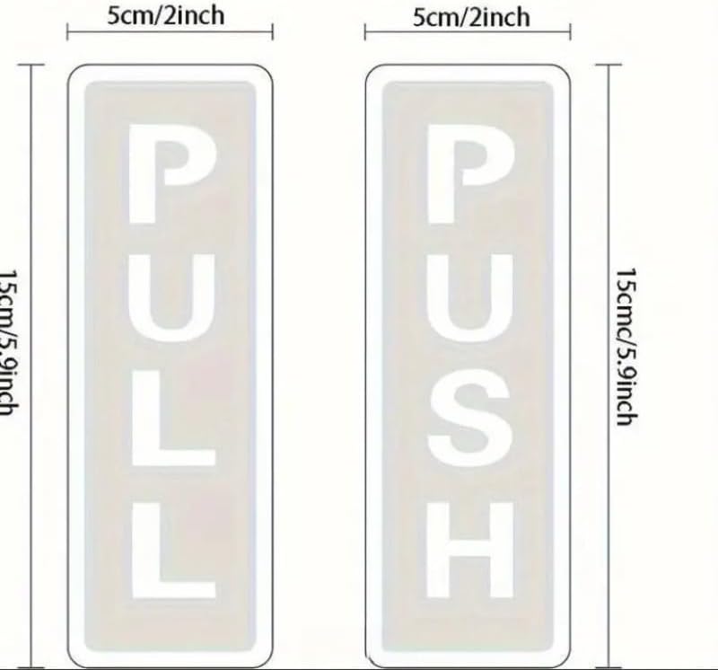 Push Pull Sign for Doors, Double Layer Acrylic Door Handle Sign for Office, Restaurant, Glass Door, Indoor and Outdoor Use (black white)