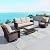 SUNSHINE VALLEY 4 Pieces Patio Furniture Set with Swivel Chairs, High Back Wicker Rattan Sofa with Extra Thick Cushion and Coffee Table, Outdoor Conversation Set for Garden Backyard Deck,Beige