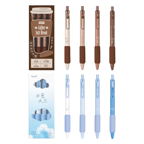 8 piezas bolígrafos de tinta gel retráctiles 0.5mm negro