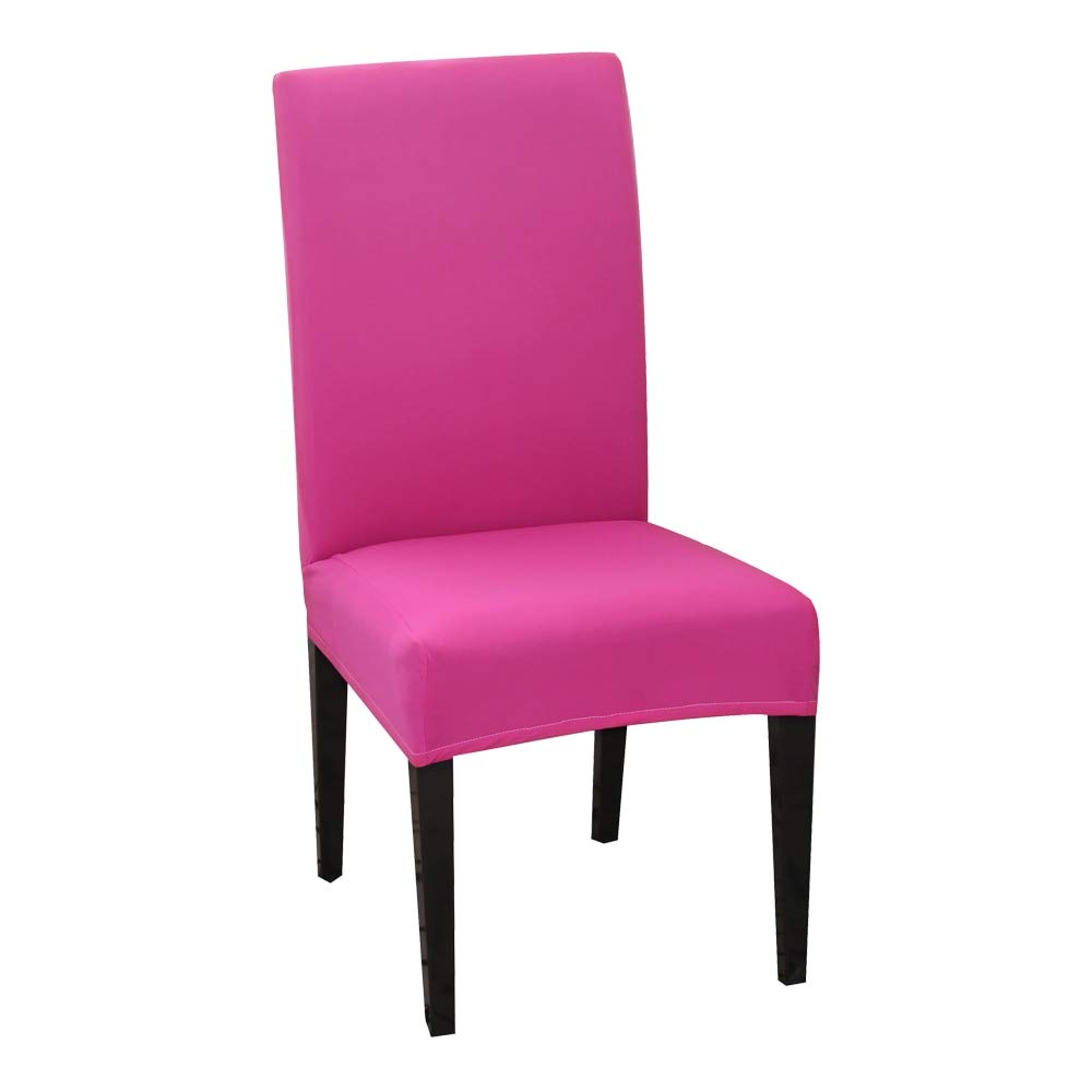 Housse de chaise en spandex extensible rose rouge pour salle à manger et banquet lot de 6
