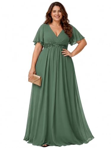 Image of Ever-Pretty Plus Women's Chiffon Plus Size Formal Mother of Bride Dresses