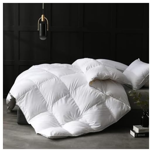 APSMILE King Size Heavyweight Goose Feathers Down Comforter for Winter Weather/Sleeper - Ultra-Soft 750 Fill-Power Hotel Collection Comforter, 65Oz Fluffy Thicker Duvet Insert(106x90, Solid White)