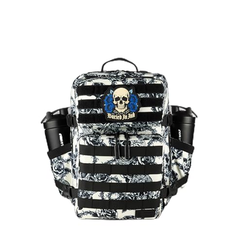 Image of WOLFpak 25L Athletic Gym Backpack (Buried In Ink) Durable 1000D Waterproof Oxford Material w /MOLLE Webbing, Laptop Pocket & Dual Cup Holders, Durable Fitness /Travel /Military Daypack