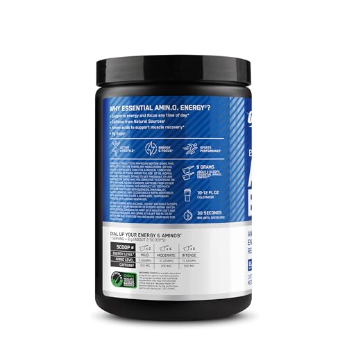 Optimum Nutrition Amino Energy Powder, Blue Raspberry, 9.5 Oz - image 3