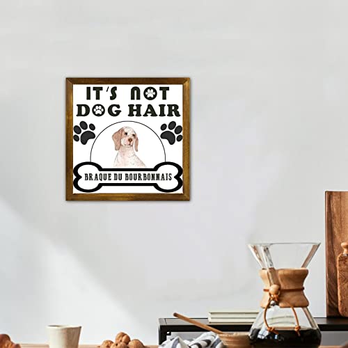 Plaque Braque du Bourbonnais humour poils de chien solution déco murale bois - 5