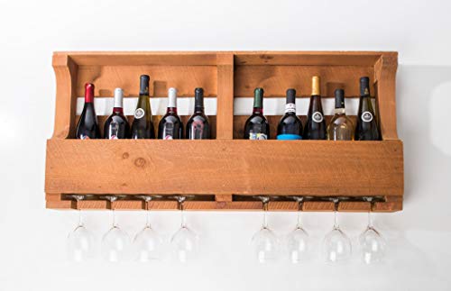 Soporte de vino rústico de madera para 10 botellas miniatura 1