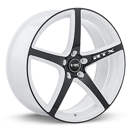 RTX ILLUSION Custom Wheel - 17x7.5, 45 Offset, 5x114.3 Bolt Pattern, 73.1mm Hub - White with Black Face Rim