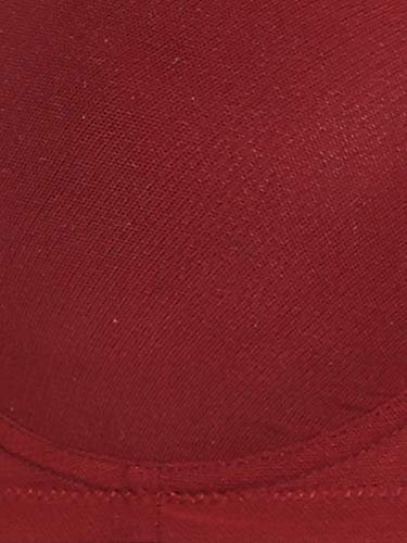 Image of Clovia Women's Polyamide Solid Padded Full Cup Wire Free T-Shirt Bra - Dark Red