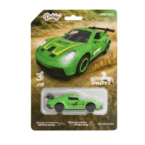 Image of 1:64 Scale Die Cast Metal Sports Car Model Toy Premium Collectible Miniature Replica with Realistic Detailing, Smooth Free Rolling Wheels for Display, Collection, Home Decor (Green)