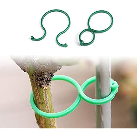 Lohas Select 100 Pcs Plant Twist Clip Ties Garden Plant Support Clips Vegetables Tomato Vine Flower Clips Plant Locks for Securing Plants Cover