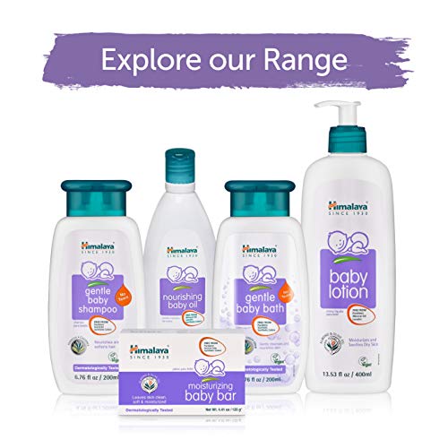 Himalaya Baby Lotion with Olive Oil and Almond Oil, Free from Parabens, Mineral Oil & Lanolin, Dermatologist Tested, 13.53 oz (400 ml) (Pack of 2)