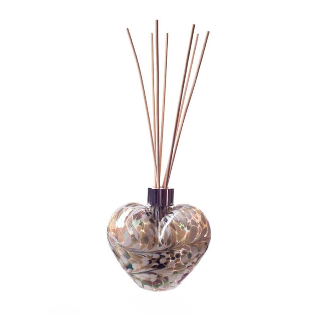Amelia Art Glass Reed Diffuser Heart - Silver & White, NORMAL, JNS_471517