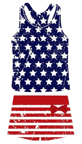 Image of UNIFACO Girls Swimsuits Two Piece Tankini Bathing Suits Boyshort Summer Beach Rash Guard Swimwear for 4-13T