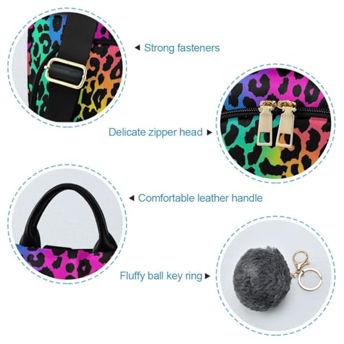 Image of ALAZA Neon Leopard Skin Print Trips Hiking Camping Rucksack Pack for Women