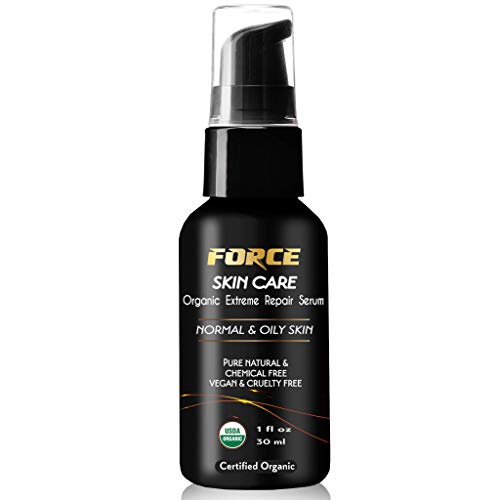 Organic Extreme Repair Serum for Normal to Oily Skin with Organic Shiitake Mushroom, Green Tea,Turmeric Root, Skin pH Balancing with Organic Argan Oil, Calendula Oil, Products for All-USDA Certified