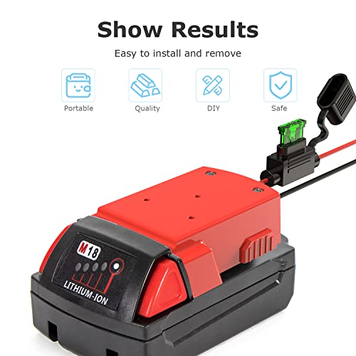 Ullnosoo RF0A0285A-CA Power Wheels Adapter For Milwaukee, M18 18V Battery Adapter Power Wheels Battery Conversion Kit thumb #2
