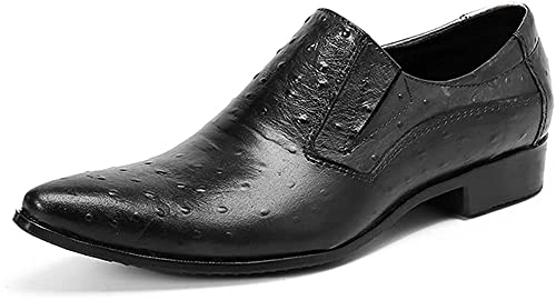 Santimon Mens Slip On Loafers Dress Casual Shoes - Genuine Leather Comfortable Smoking Mocasines for Party Travel Wedding - Main Image