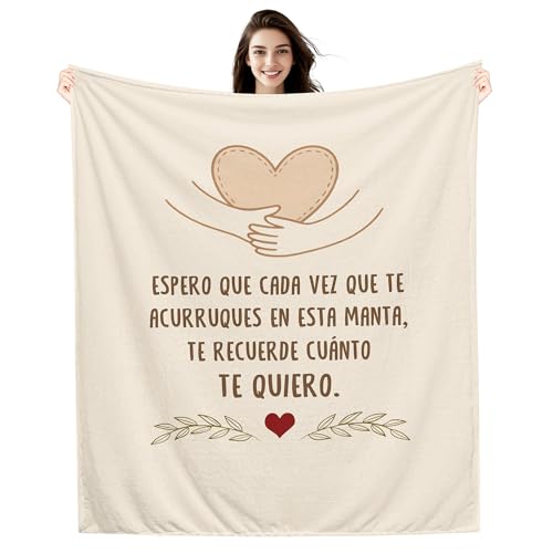 Amorea Espero Que Cada Vez Que te acurruques en Esta Manta te recuerde cuánto te Quiero Dulce Regalo para él Ella Manta para Mamá Papá Hija Hermana Abuela Abuelo Tía Regalo de Cumpleaños Navidad (a)