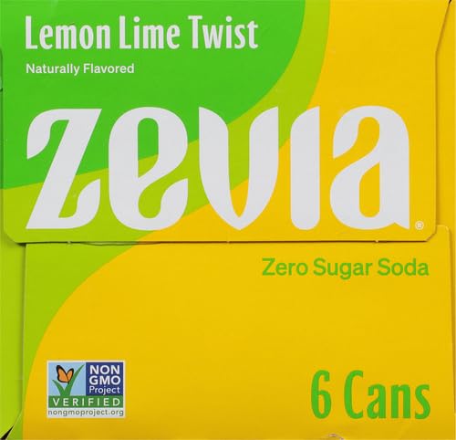 Miniatura 11 de Zevia Soda Zero Calorie, Lemon Lime Twist, latas de 12 onzas (paquete de 6)