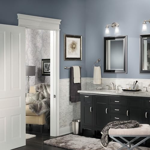 Image of Moen Eva YB2886BN Single Post Open Towel Ring, Wall Mounted Hand Towel Holder, Brushed Nickel