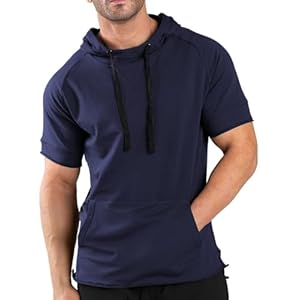 COOFANDY Men’s Short Sleeve Hoodies Casual Workout Gym Tops Outdoor Athletic T-Shirts With Pockets