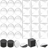 UYUYong 60 Stück Fotomagnete Selbst Gestalten Glas Magnete Selbstklebend Kühlschrankmagnet Foto Transparent Rund Quadrat Glasnuggets Klar Quadrat Runde Scheibe Magnete für DIY Kühlschrank Wand
