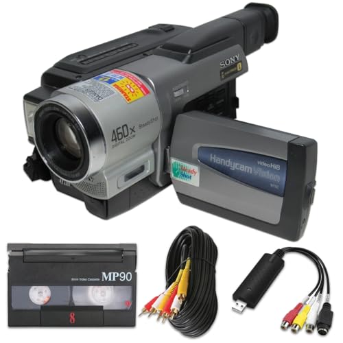 Tech Collector Hi8 8mm Tape Player Handycam Camcorder w/Nightshot, Blank Tape, USB (USB)