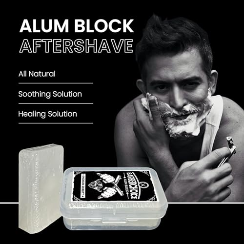 Pacific Pelican Alum Block for Shaving - Premium Quality | Razor Burn Relief & Skin Soothing Aftershave in Durable Plastic Case