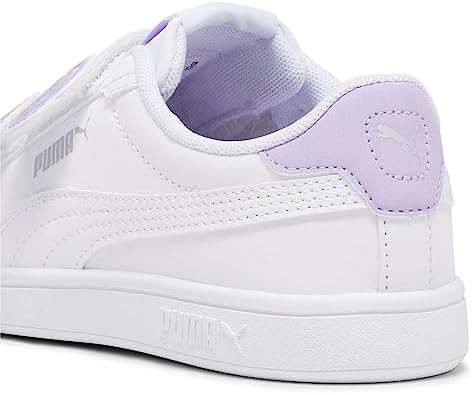 PUMA Smash 3.0 Hook and Loop Sneaker, Butterfly White-Vivid Violet Silver, 11.5 US Unisex Little Kid | Image 1