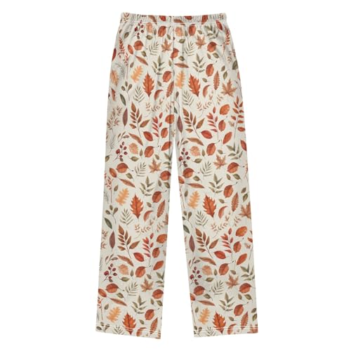 Pajama Pants Lounge Sleep PJ Bottoms Sleepwear Elastic Waist Drawstring S Hand Drawn Maple Leaf2