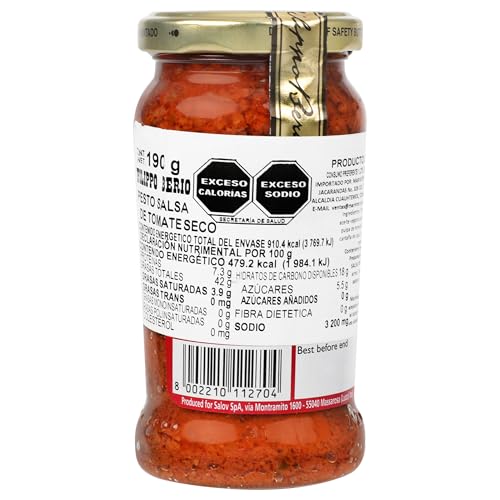 Image of Filippo Berio Sun Dried Tomato Red Pesto, 6.7 oz ℮ 190 g, 6 Pack
