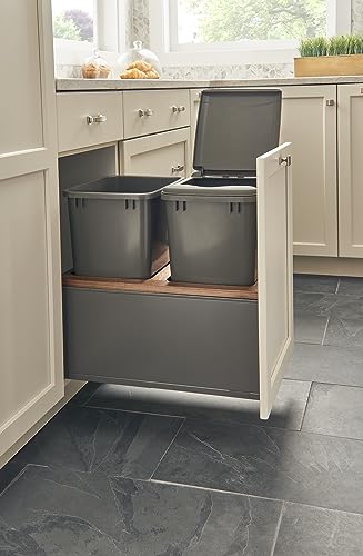 Contenedor doble para basura LEGRABOX 35 Qt Marrón miniatura 3