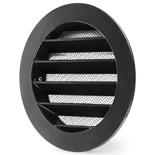 calimaero® WSGB Rejilla de Ventilación con Mosquitera 100mm Aluminio Fundido Robusto, Rejilla Ventilacion Redonda para Autocaravanas, Caseta de Jardín, Garaje, Estable a los rayos UV a prueba de óxido