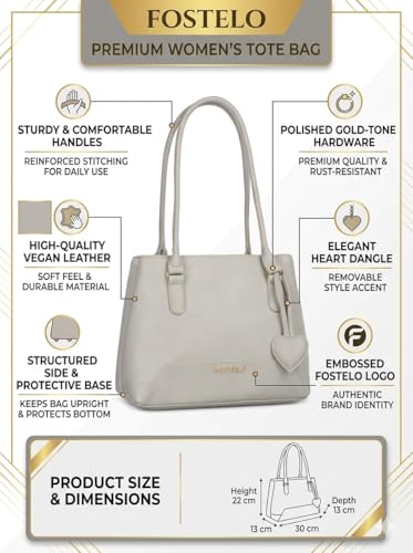 Image of Fostelo Women's Zita Luxe Tote Handbag for Women | Hobo Bag for Work | Ladies Purse | Stylish Shoulder Bag | Gift For Women