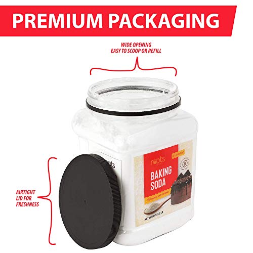 Roots Circle Baking Soda | Bulk Pack 1 [35.2Oz] Airtight Container | Gluten-Free All-Purpose Sodium Bicarbonate For Cooking & Baking|All-Natural Cleaning Agent & Deodorizer For Fridge, Carpet, Laundry #TOP5