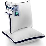 Utopia Bedding Almohadas (2 Unidades), 65 x 65 cm Tela de Microfibra con Relleno de poliéster 3D, Transpirable y Suave (Azul Marino)