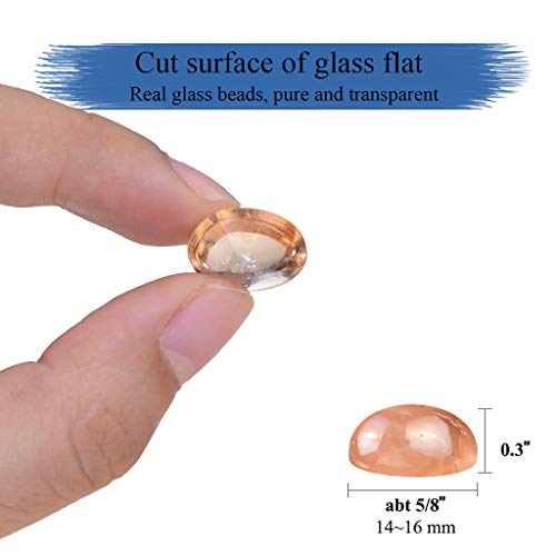 image for KINGOU Flat Glass Gems/Beads/Stones for Vase Filler, Table Scatter, Ga