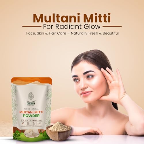 Image of The Old Natural Multani Mitti Powder 200g | 100% Pure & Natural Fuller's Earth | Deep Cleansing Face Pack for Skin & Hair Care | Controls Excess Oil, Removes Impurities & Enhances Natural Glow