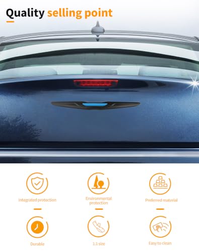 Image of Hoolcar Front Bumper Grille Emblem Cover Compatible with Chrysler 300 300C 2015+ Rear Emblem Badge Cover Trim Kit Exterior Accessories, Matte Black