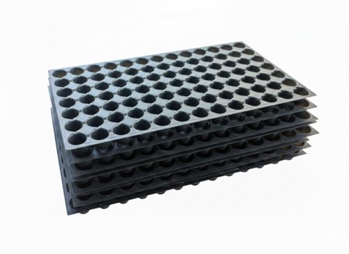 Image of 98 Hole Seedling Tray for Nursery | Reusable Plastic Plant Starter Tray | Plant Nursery Growing Tray | Seedling Tray for Vegetable & Flower Plants (Pack of 10) (10)