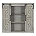 Kate and Laurel Cates Decorative Wood Wall Storage Cabinet with Two Sliding Barn Doors, Rustic Gray