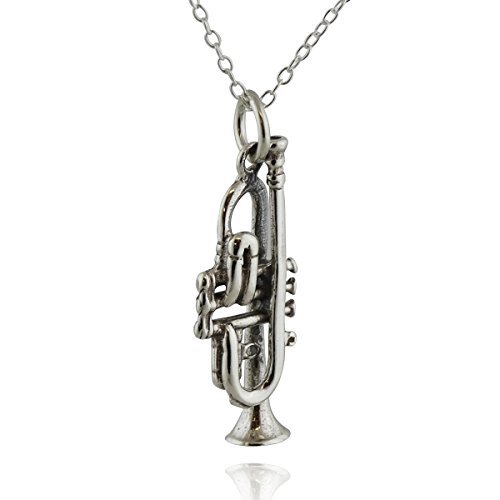 FashionJunkie4Life Sterling Silver Musical Instrument Charm Pendant Necklaces for Women - Main Image