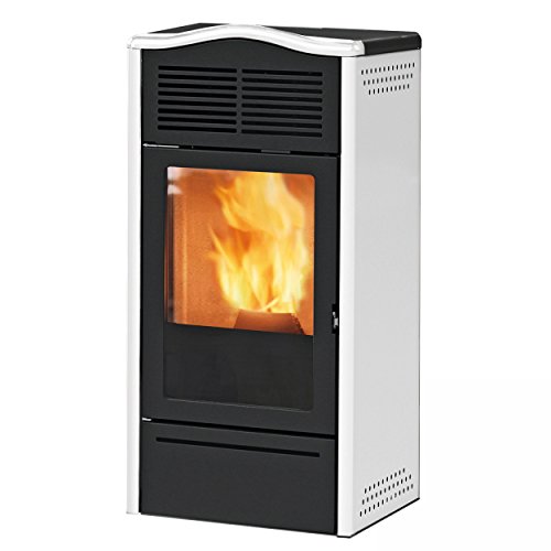 Italiana Camini 803240 ITC Piro Stufa a Pellet Acciaio Bianco Opaco A+