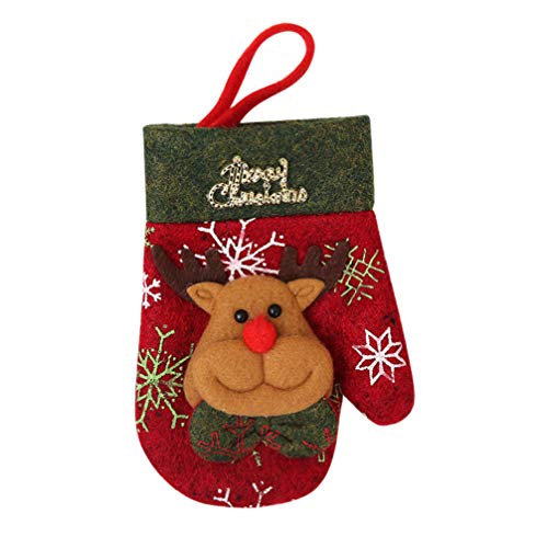 Cabilock Gloves Knife Fork Set Cutlery Holder Bag Christmas Silverware Pouches Unique Santa Theme for Dinner3