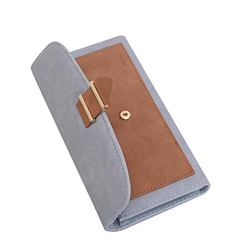 Preisvergleich Produktbild Geldbörse Damen Sailinna Lang Damen Portemonnaie mit Reißverschluss-Tasche Blau